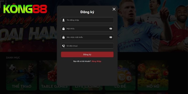 Điền đầy đủ thông tin vào form đăng ký KUBET