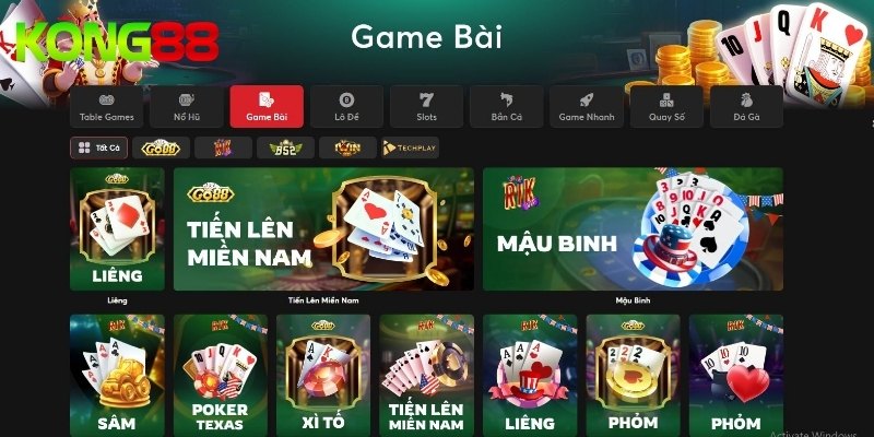 Giới thiệu tổng quan về sảnh game bài KUBET