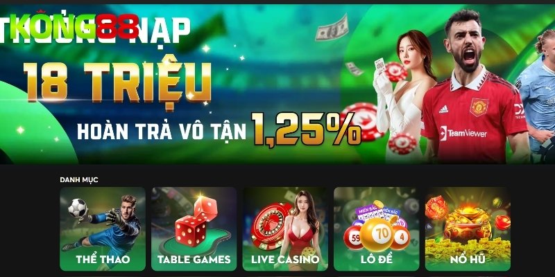 Khuyến mãi KUBET hoàn tiền mỗi ngày 1,25%