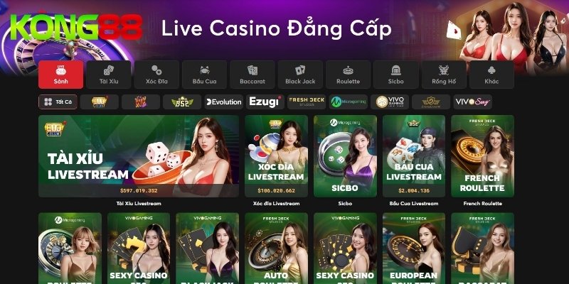 Tìm hiểu sân chơi live casino KUBET đẳng cấp