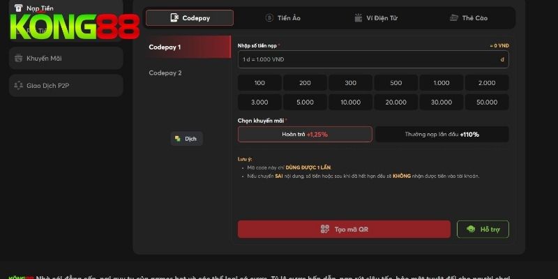 Hướng dẫn nạp tiền KUBET với 6 bước